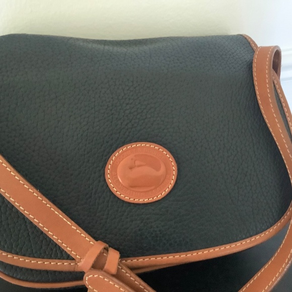 Vintage Dooney & Bourke Pebble Leather Bag Cross Body Purse All Weather Navy - Picture 6 of 12